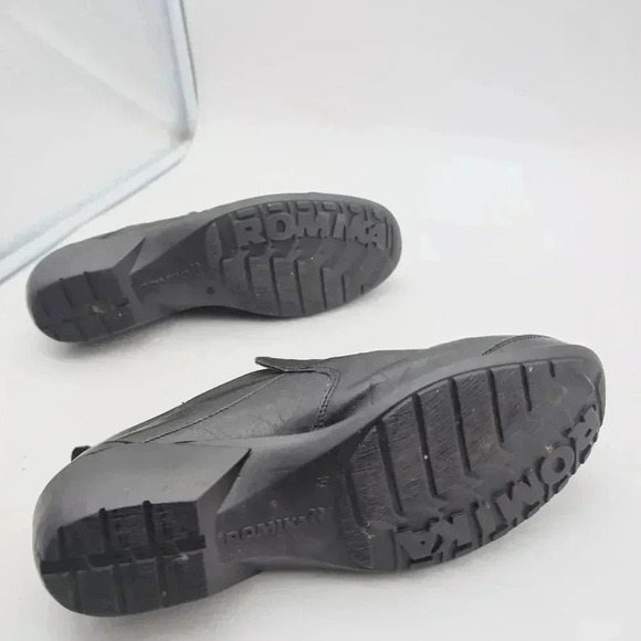 Romika Black Leather Slip on Booties sz 9.5 EU 40 - Picture 6 of 8